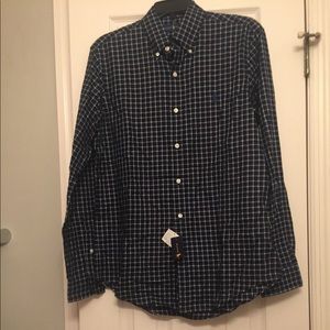 🐎NWT Ralph Lauren Black & Blue Plaid Dress Shirt